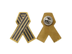 Серебряный значок «Георгиевская лента» с заклепкой
